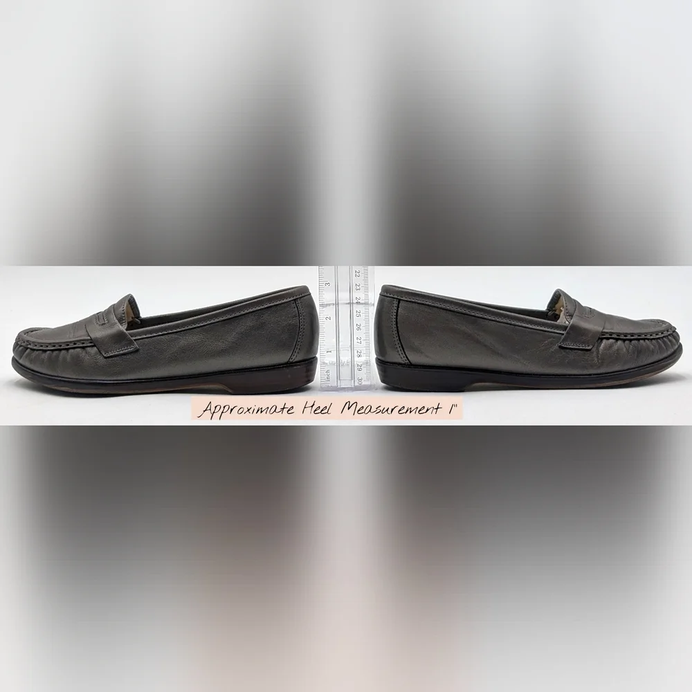 SAS Tripad Comfort Women's Sz 6M Charcoal Leather Loafers Tripad System Insoles - Picture 15 of 17